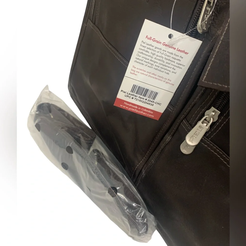 Piel Leather Briefcase  Dark Brown